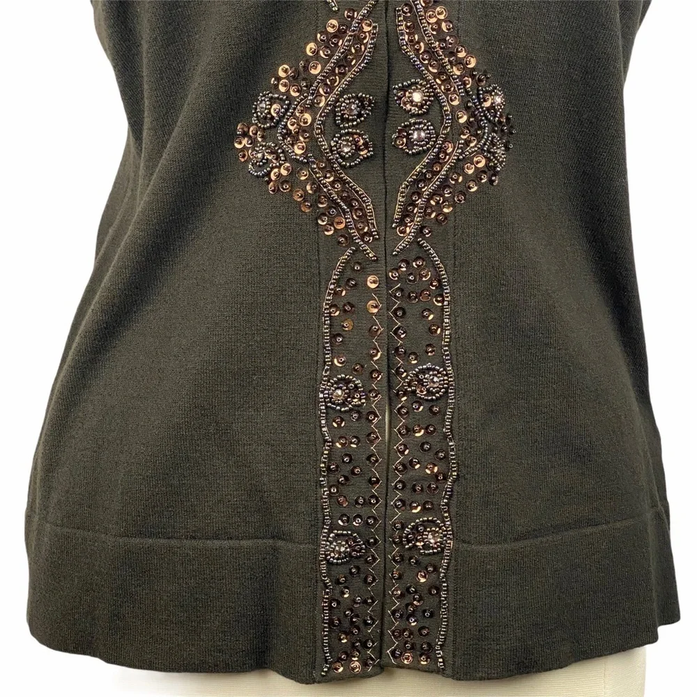 VINTAGE NINE WEST Sequined Brown Cardigan L
